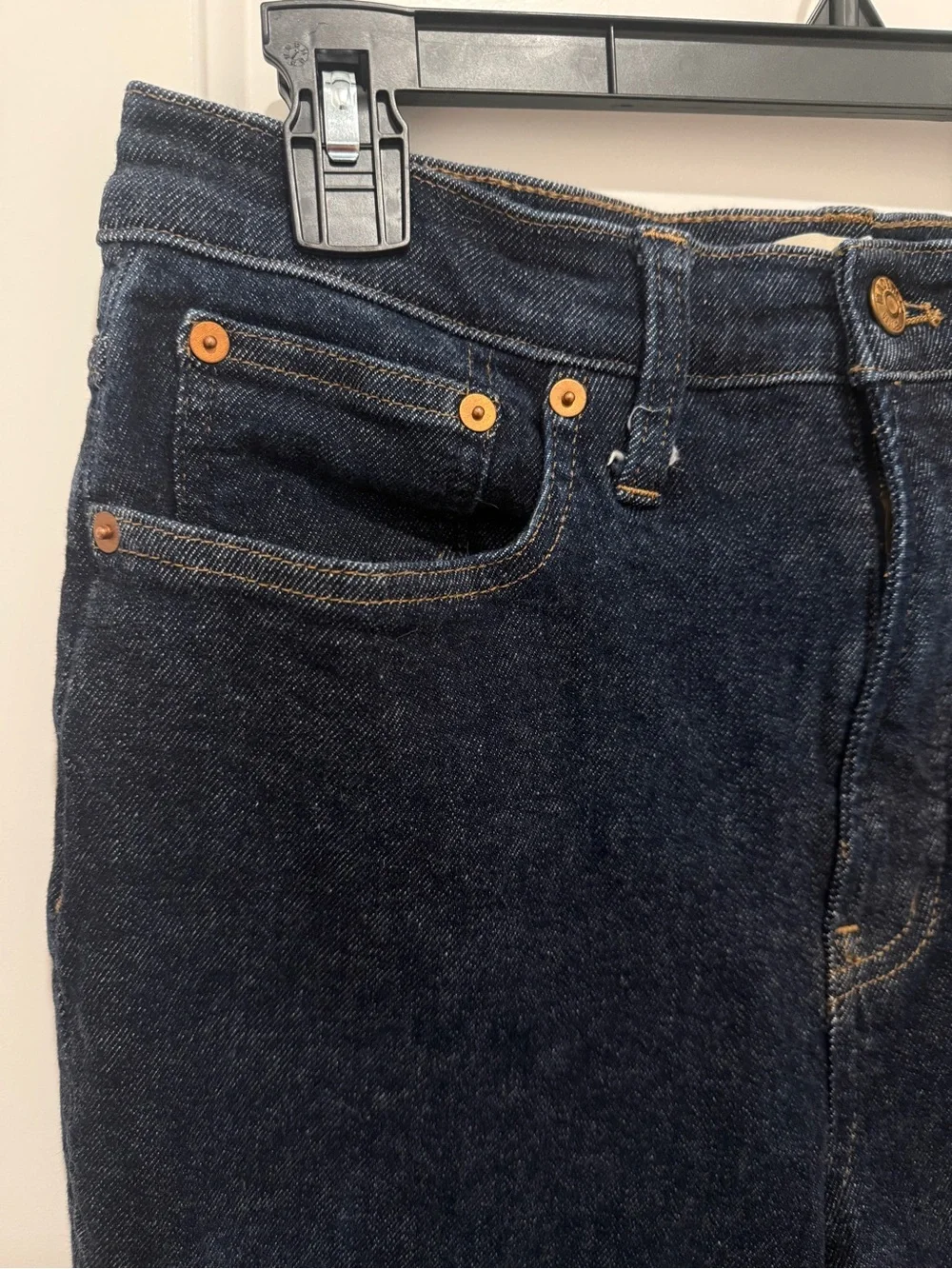 Madewell The Perfect Vintage Flare Dark Blue Jeans with Copper Rivets